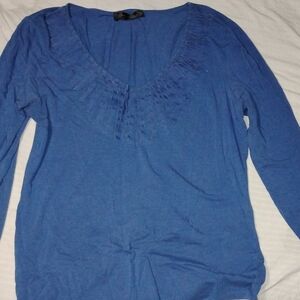 Armani Exchange Royal Blue V-Neck Blouse